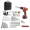Fleming Supply 20V Cordless Drill with Rechargeable Lithium-Ion Battery, 89 Piece Accessory Set Portable Power Tool 205441AQR